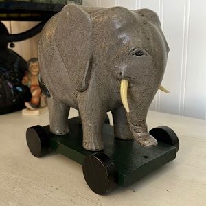 Wood Elephant pull toy Midwest